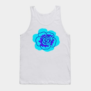 blue rose flower illustration Tank Top
